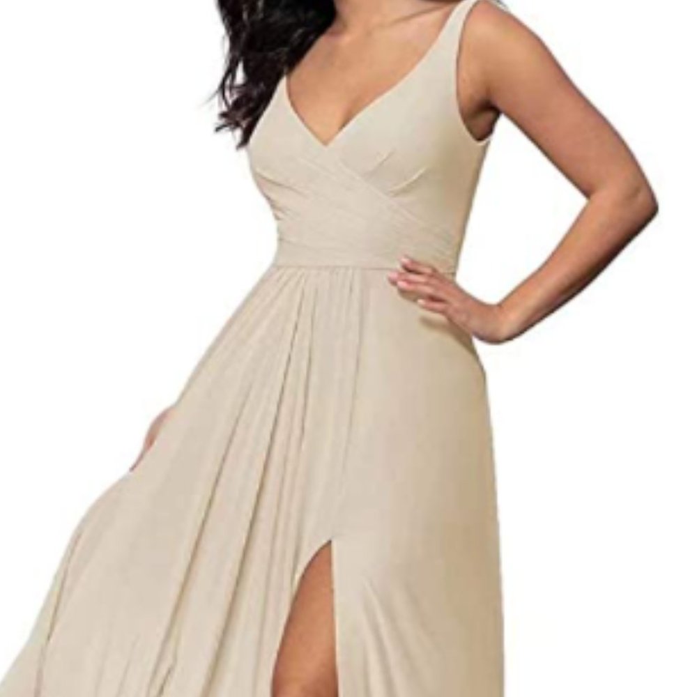 RYANTH Long Bridesmaid Dresses Champagne Size 16